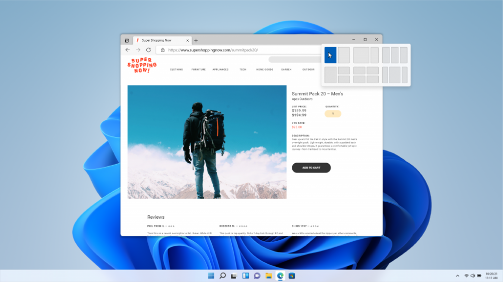 WIN SnapAssist Light 16x9 en US 1 1024x576 1 - Windows 11 正式發表 支援執行 Android 應用程式