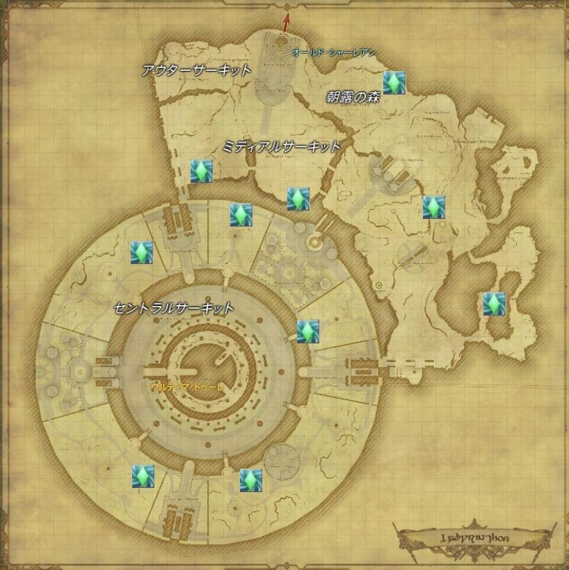 20211209 FF14 02 - 找風脈看這邊！FF14 6.0 風脈地圖一覽表