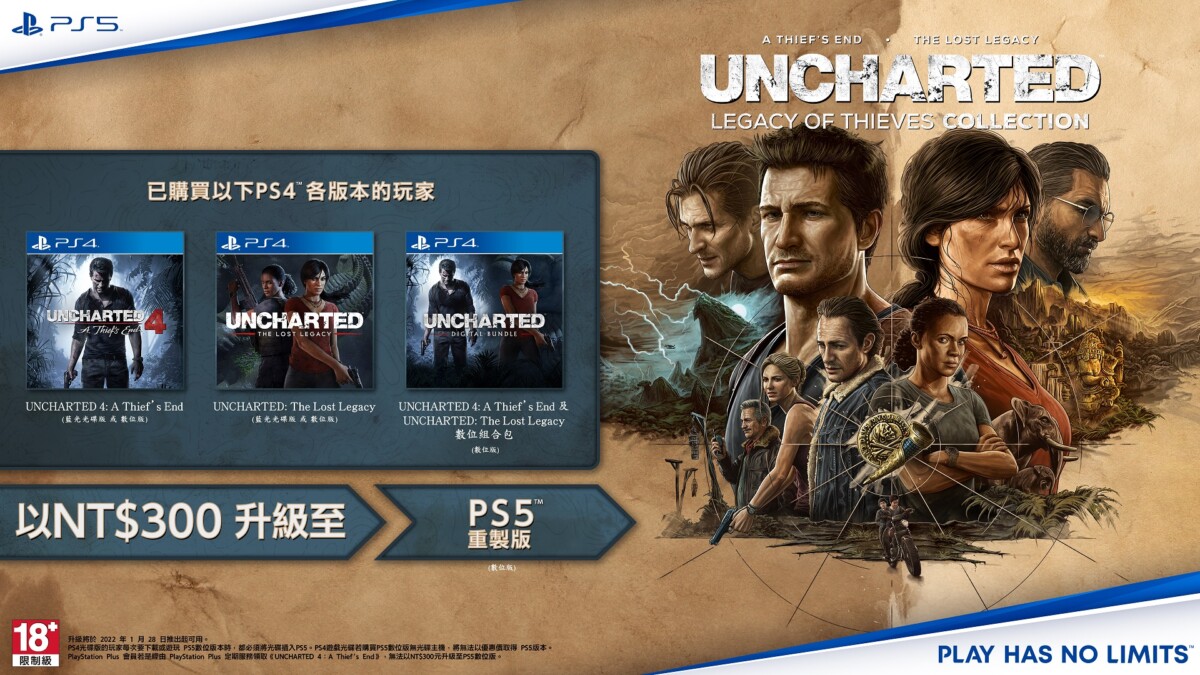 ULOTC PS5 Upgrade - PS5《秘境探險: 盜賊傳奇合輯》發售詳情公開